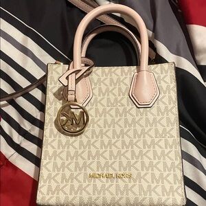 Michael Kors Cream and Pink Mini Bag